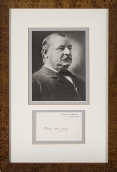 Grover Cleveland Signed Cut With Photo In 10x15 Framed Display (JSA)